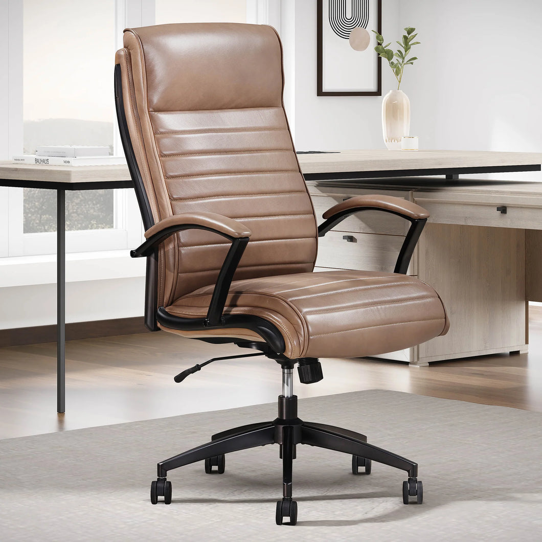 8789 Latte Leather Desk Chair $349.95 - 1 Only!