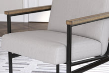 Load image into Gallery viewer, 8935 Montia Beige/Wood Arm/Metal Base Accent Chair $159.95