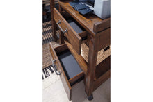 Load image into Gallery viewer, 6692 Rustic Brown 2 Drawer Printer Stand w/USB $179.95