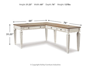 5843/5844 60" Realyn Two Tone Writing L-Shape Desk $599.95