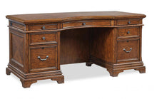 Load image into Gallery viewer, #7950 Brown Cherry 66&quot; Curved Executive Desk $1,499.95