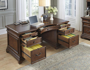 7950 66" Brown Cherry Executive Desk $1,499.95 - 1 Only!