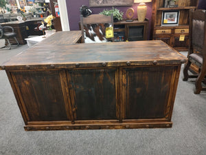 #8168 66" Rustic Wood L-Shaped Desk w/Storage $1,799.95