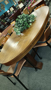 R7059 8' Pine Conference Used Table w/4 Copper Fabric Chairs $799.95 - 1 Only!