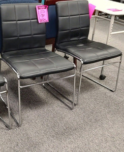 R7703 Black Vinyl Used Chair/Chrome Slide Legs $39.98
