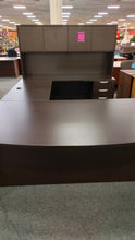 Load image into Gallery viewer, R6009 71&quot;x 42&quot; U-Shape Espresso Used Desk w/3 Files/Hutch $999.98 - 1 Only!