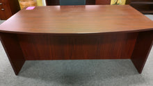 Load image into Gallery viewer, R417 71&quot; Mahogany Bow Front Used Desk $349.98 - 1 Only!