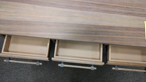 7722 50"x 24" Natural Grain 3 Drawer Writing Desk $300 - Clearance!