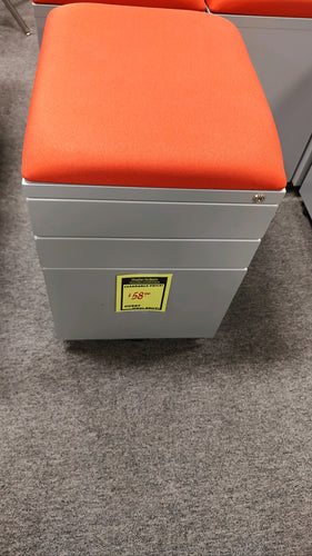 R4 Gray/Orange Bench Rolling 3 Drawer Used File $58.00