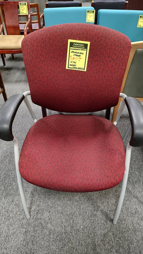R906 Brushed Nickel/Burgandy Fabric Used Chair $139.95