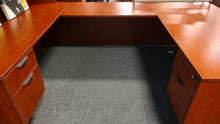 Load image into Gallery viewer, R8166 36&quot;x 71&quot; Cherry U-Shaped Desk w/Hutch/2 Files $649.98 - 1 Only!