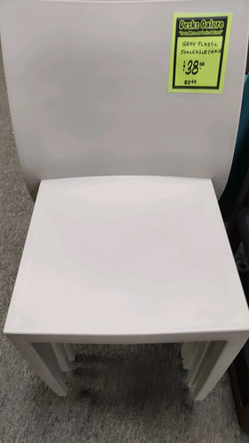 8349 Gray Plastic Stackable Chair $38