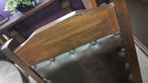7061 Rustic Nail Head Leather Side Chair $274.99