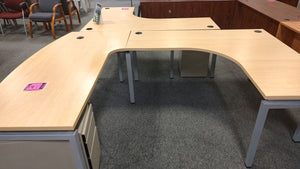 R103 Maple U-Shaped Used Desk w/2 Files $349.98 - 1 Only!