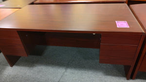 R112 36"x 72" Mahogany Used Desk w/2 Files $225.98 - 1 Only!