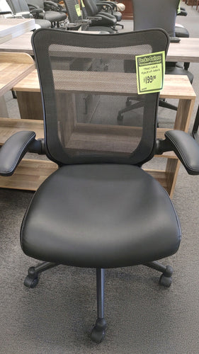 6639 Black Mesh Back Vinyl Seat Task Chair w/Flip up Arms $199.95