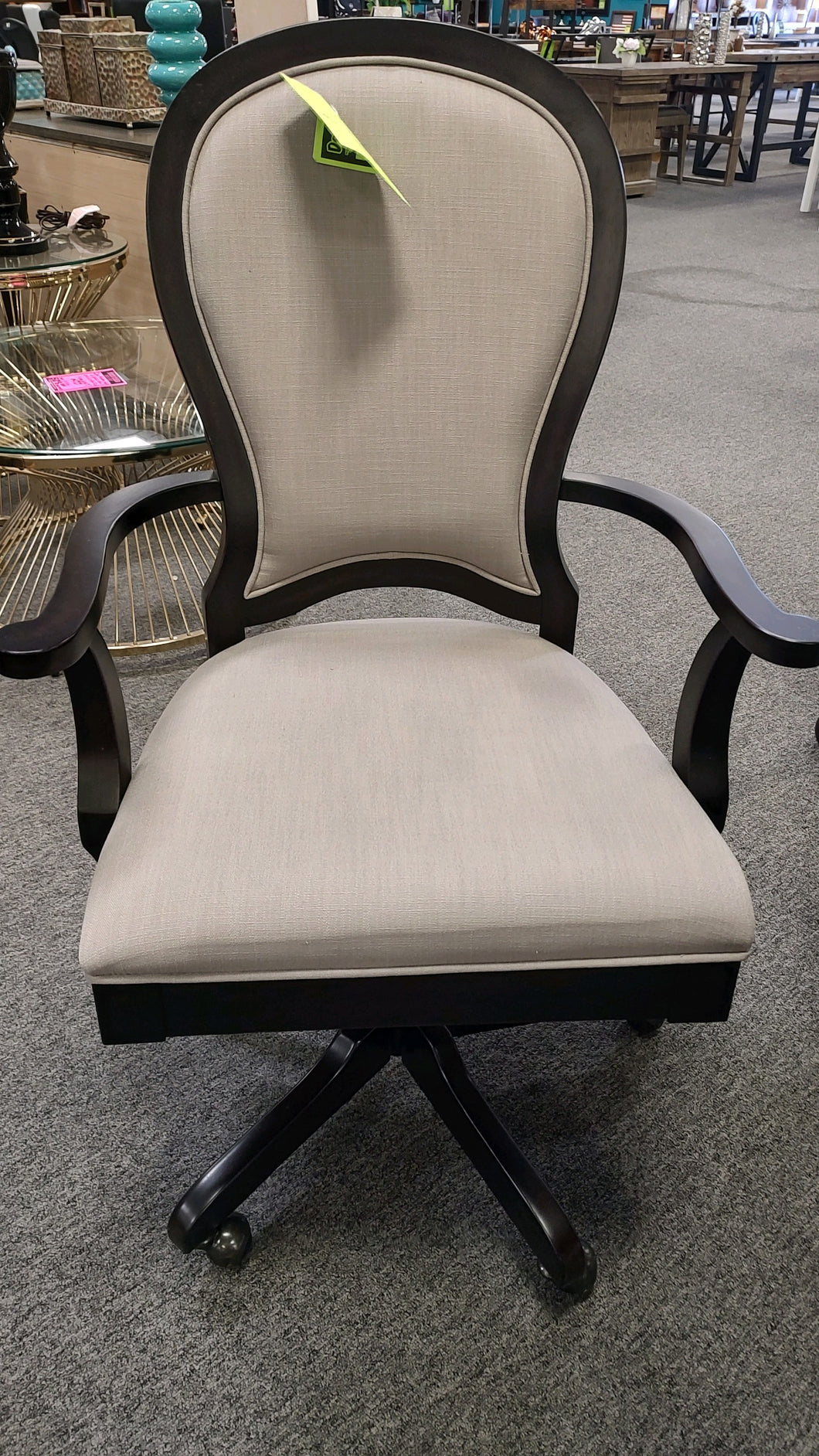 8275 Black Rounded Back Wood Desk Chair $199.95
