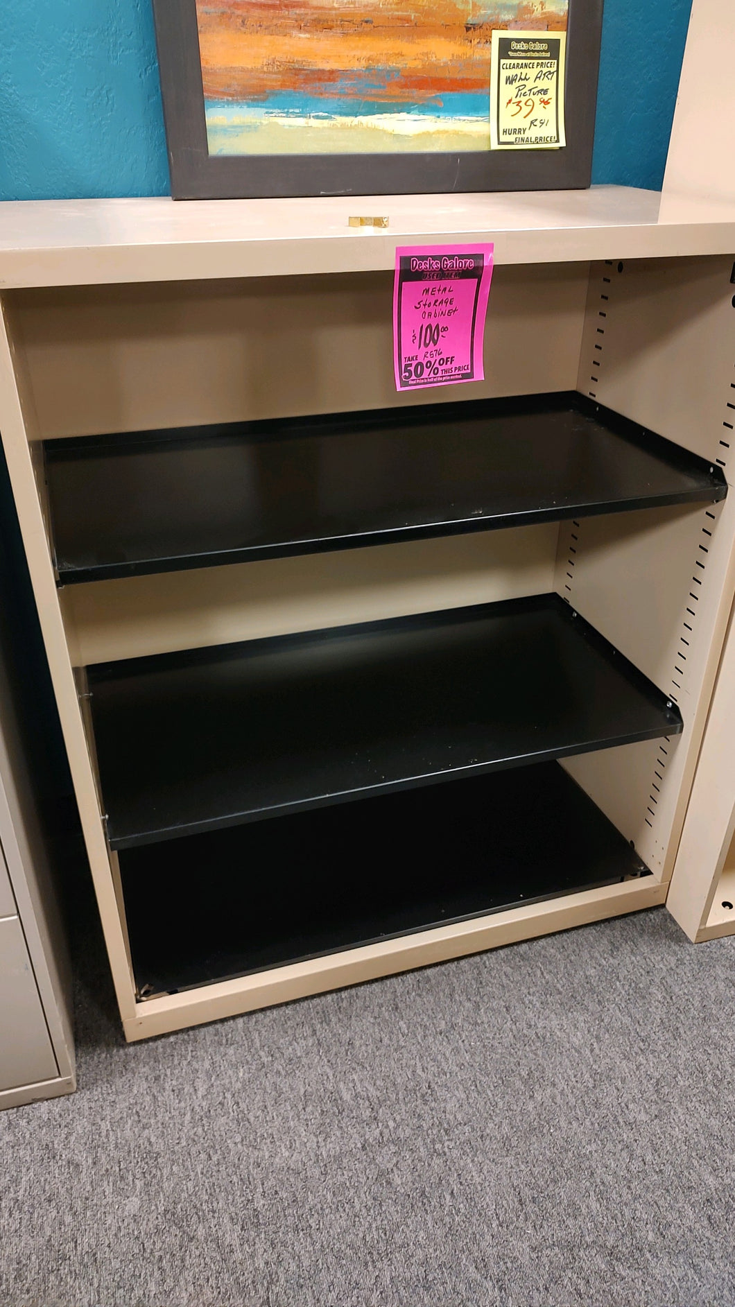 R576 Puddy/Black Metal Used Bookshelf $50.00