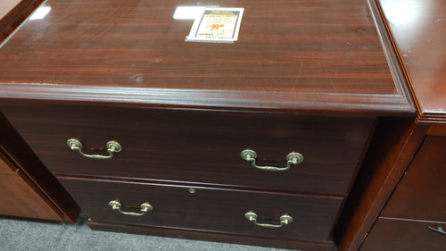 R38 2 Drawer Mahogany Used Lateral File $60.00