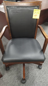 R771 Black Bonded Leather Wood Frame Used Chair $69.95 - 1 Only!
