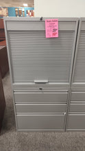 Load image into Gallery viewer, T60 24&quot;x 51&quot; Silver Metal Used Storage Cabinet w/Lateral File $149.95