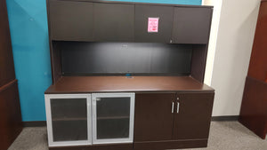 R602 24"x 72" Espresso Used Storage Credenza w/Hutch $449.98 - 1 Only!