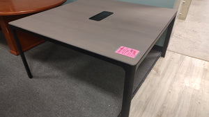 R467 48"x 48" Square Gray Conference Used Table w/Media Access $399.95 - 1 Only!