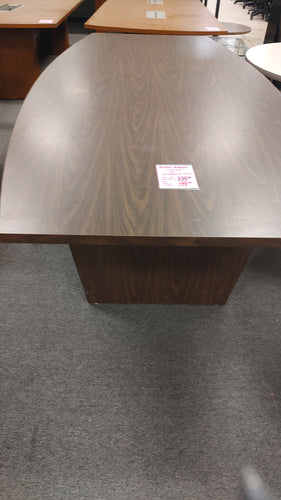 R770 8' Dark Oak Boat Shape Conference Used Table $99.98 - 1 Only!