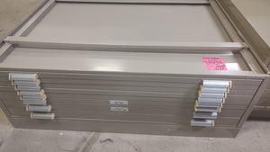 R6775 54"W x 41.5"D 8 Drawer Metal Flat Used File $149.95 (NO TOP)- 1 Only!