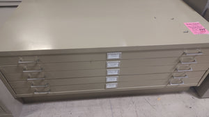 R4907 53.5"W x 41.5"D 5 Drawer Metal Flat Used File $199.95 - 1 Only!