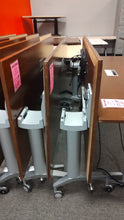 Load image into Gallery viewer, R205 30&quot;x 60&quot; Cherry Flip Up Used Table w/Casters $99.98