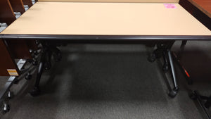 R517 30"x 60" Fold Up Used Table w/Casters $75.00