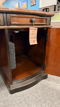 Load image into Gallery viewer, R9708 25”x 72” Mahogany/Blk Used Credenza Desk w/1 File/Storage Cabinet $249.98