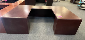 36"x 72" Mahogany U-Shaped Used Desk w/ 2 Files $249.98 - 1 Only!