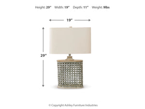 8594 Deondra Gray Metal Lamp $99.95