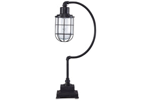 #4216 Black/Glass Cage Desk Lamp $129.95
