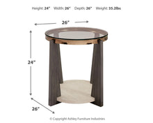Load image into Gallery viewer, 8959 26" Frazwa Occasional Round Glass End Table $139.95