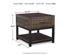 Load image into Gallery viewer, 8928 Johurst Black/Brown Rustic End Table $309.95