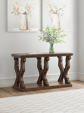 Load image into Gallery viewer, 8922 Maylee Scroll Brown Console Table $329.95