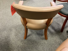 Load image into Gallery viewer, Used tan guest chair with wood frame and nailhead trim