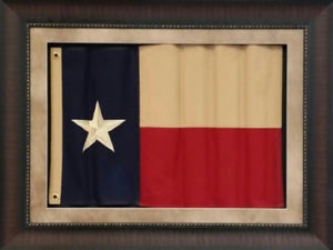 #8091 30" x 40" Shadowbox Texas Wavy Fabric Flag $299.95