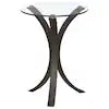 8530 Cappuccino Round Glass Top Chairside Table $59.95