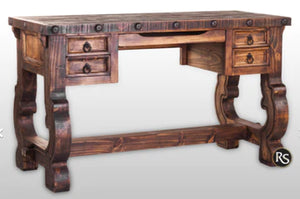 8169 54" Rustic Nail Head Laredo Finish Scroll Writing Desk $488.00 - 1 Only!