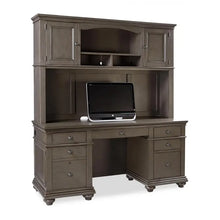 Load image into Gallery viewer, 6108/6109 Oxford Peppercorn 24"x 66" Credenza w/Hutch $1,788.95 - 1 Only!
