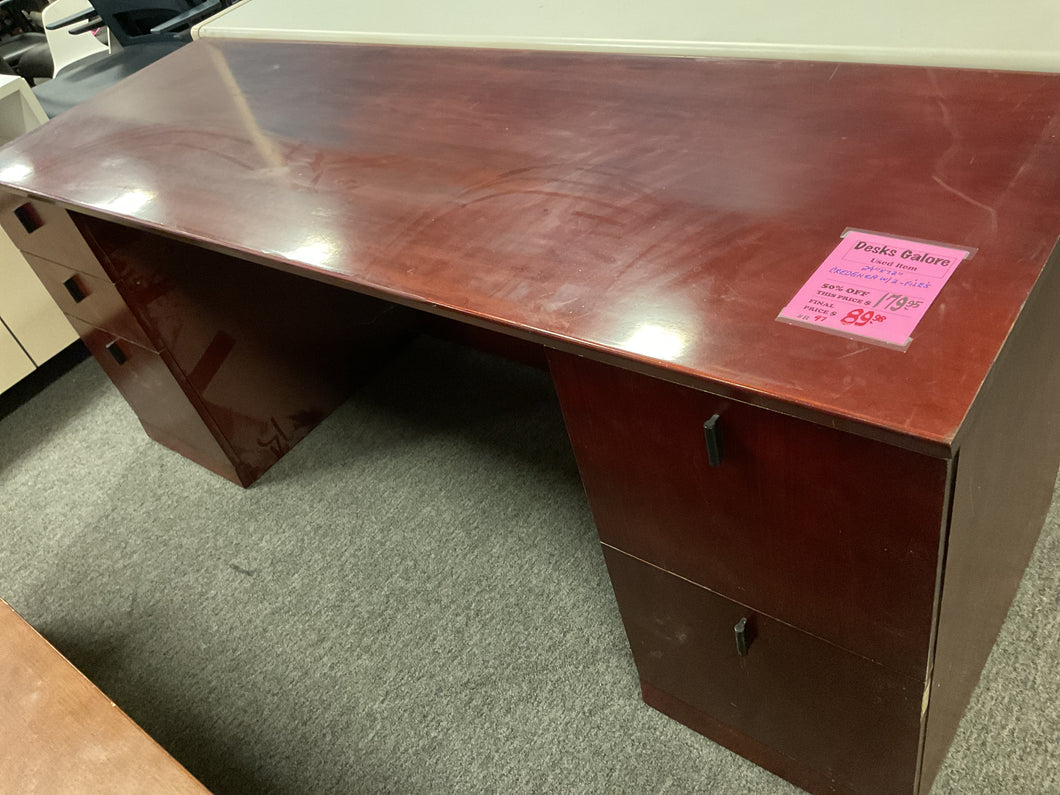 R97 24”x 72” Mahogany Used Credenza Desk w/2 Files $89.98 - 1 Only