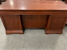 Load image into Gallery viewer, R6101 30”x 66” Mahogany Executive Used Desk w/2 Files $649.98