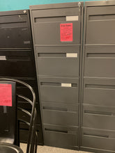 Load image into Gallery viewer, R2890 18”x 64.25” Gray Metal 5 Drawer Legal Used File $249.98