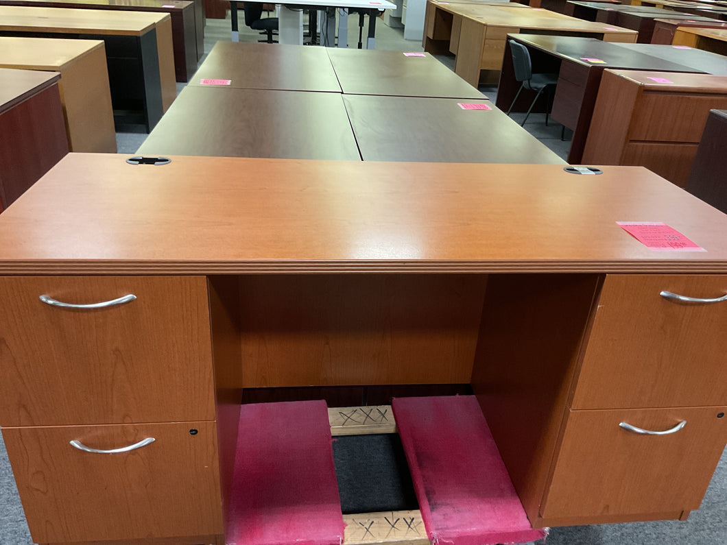 R42 24”x 60” Cherry Lam Used Desk w/2 Files $199.98 - 1 Only