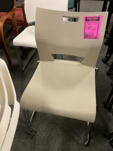 R4555 Taupe/Chrome Plastic Stackable Used Chair $49.98