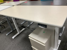 Load image into Gallery viewer, R715 30”x 72” Off White Lam Power Adjustable Used Desk $499.98